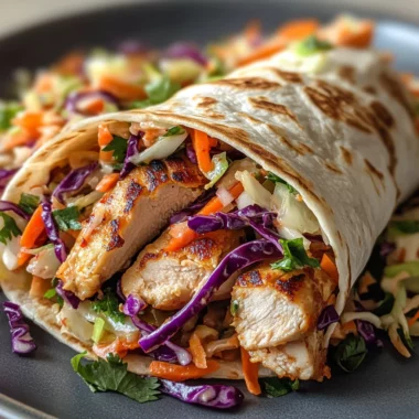 Thai Chicken Wrap with Crunchy Asian Slaw