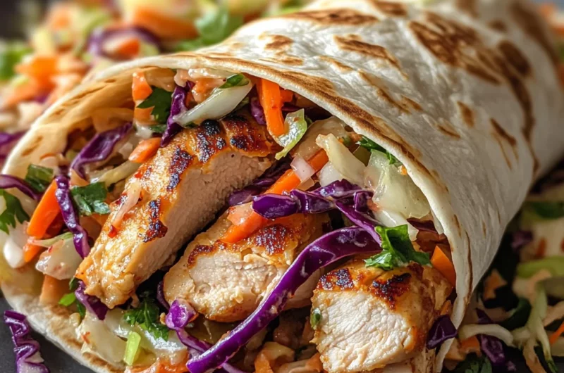 Thai Chicken Wrap with Crunchy Asian Slaw