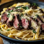 A Cozy Tradition: Steak and Creamy Garlic Parmesan Pasta
