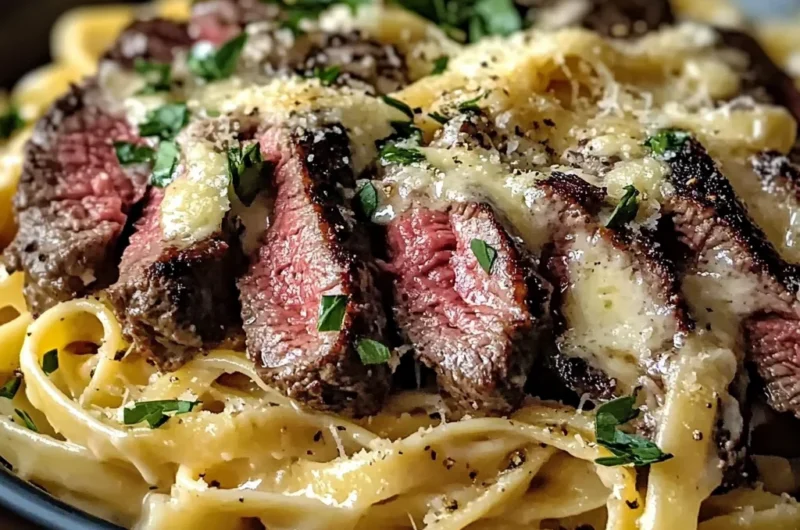 A Cozy Tradition: Steak and Creamy Garlic Parmesan Pasta