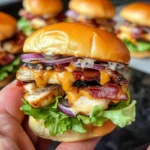 Bacon Ranch BBQ Chicken Sliders