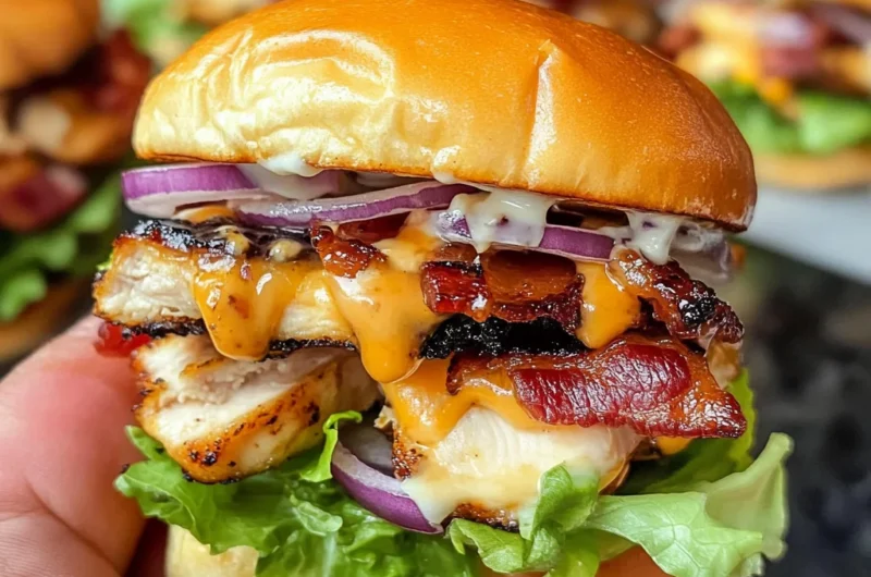 Bacon Ranch BBQ Chicken Sliders