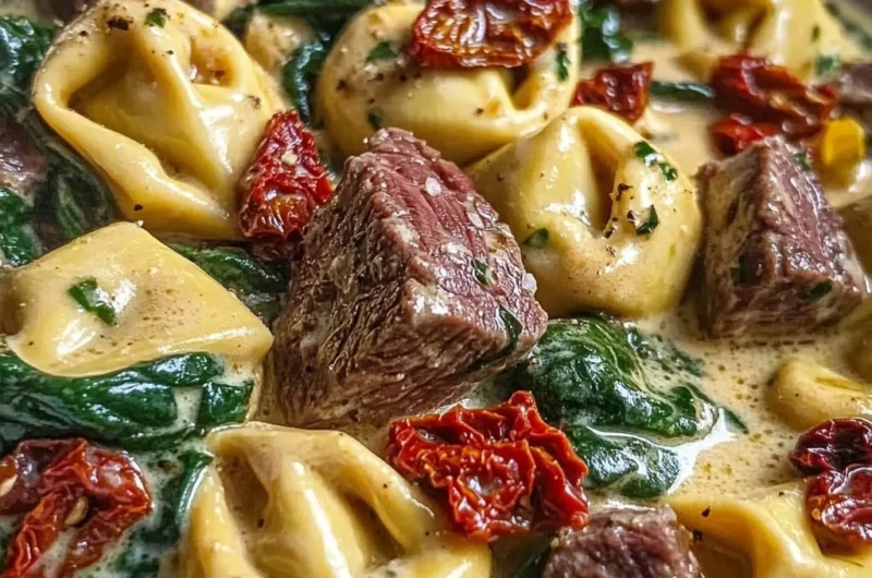 Creamy Tuscan Spinach & Steak Bites Tortellini