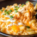 Crockpot Buffalo Chicken Mac and Cheese