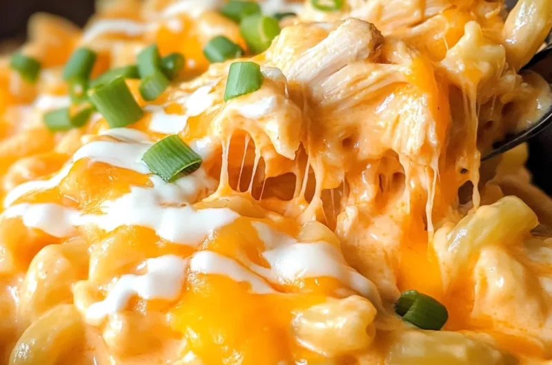 Crockpot Buffalo Chicken Mac and Cheese