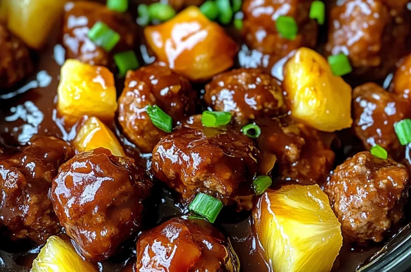 Crockpot Hawaiian Meatballs