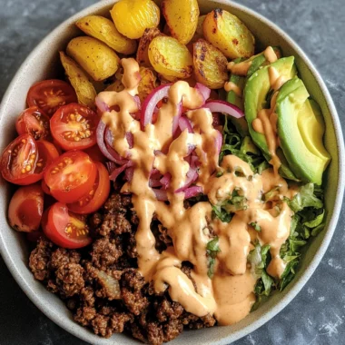 Deconstructed Healthy Hamburger Bowls