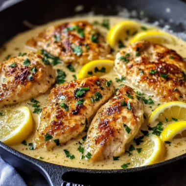 Delicious Creamy Lemon Garlic Chicken recipe