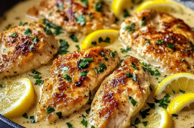 Delicious Creamy Lemon Garlic Chicken recipe