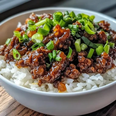 Easy Korean Ground Beef Bowl Recipe with Ginger Soy Sauce for Quick Dinners