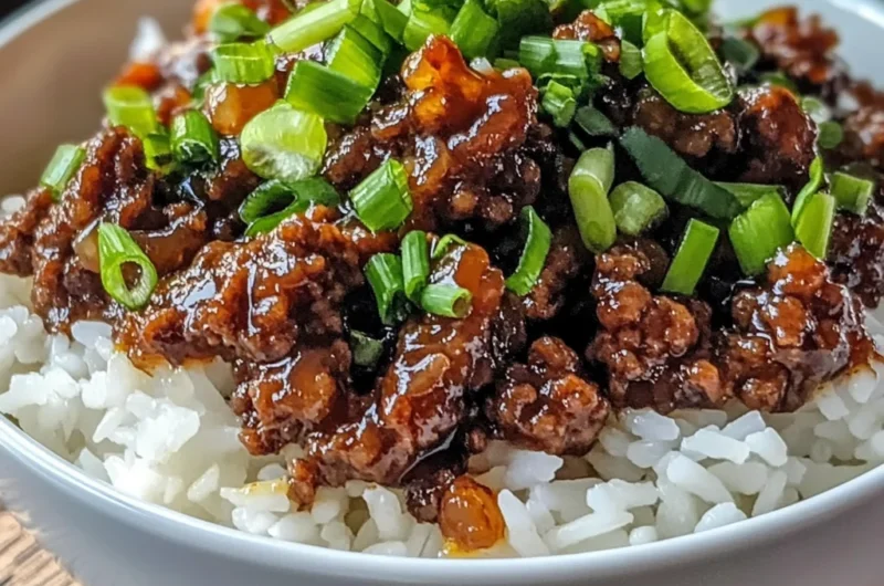 Easy Korean Ground Beef Bowl Recipe with Ginger Soy Sauce for Quick Dinners