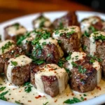 Garlic Butter Steak Bites with a Rich Parmesan Cream Sauce