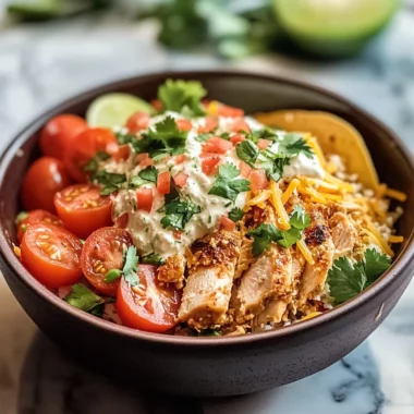 High Protein Cottage Cheese Chicken Taco Bowl