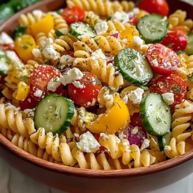 High Protein Greek Pasta Salad