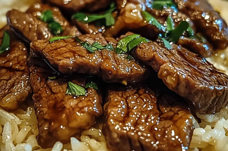 Honey Garlic Butter Steak and Rice Skillet