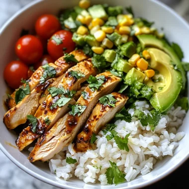 Honey Lime Chicken & Avocado Rice Bowl – High Protein Healthy Dinner Idea