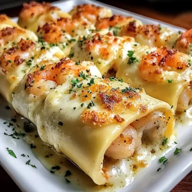 Irresistible Creamy Garlic Parmesan Shrimp Roll-Ups