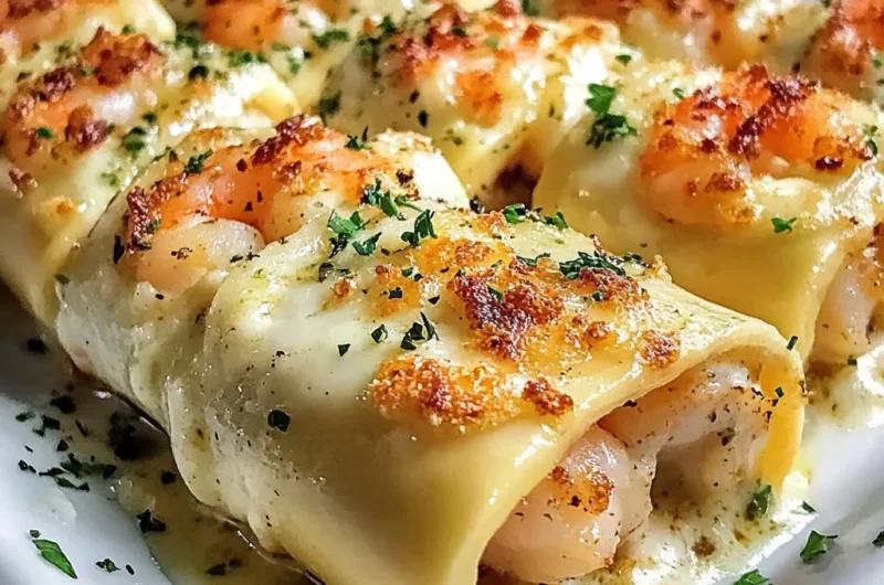 Irresistible Creamy Garlic Parmesan Shrimp Roll-Ups