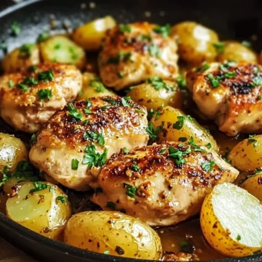 One Pan Garlic Butter Chicken and Potatoes