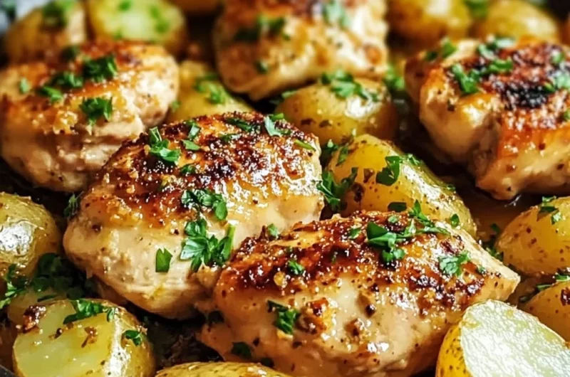 One Pan Garlic Butter Chicken and Potatoes