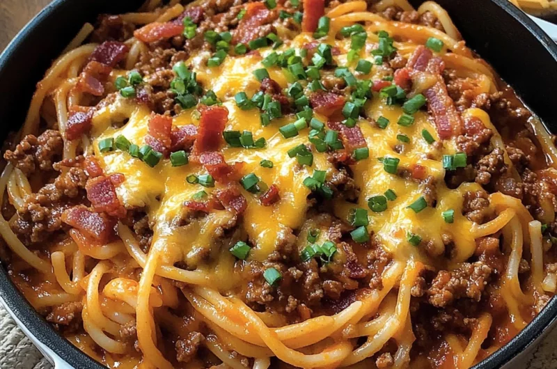 One Pot Cowboy Spaghetti
