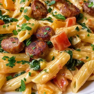 One Pot Creamy Cajun Sausage Pasta (30-Minutes)