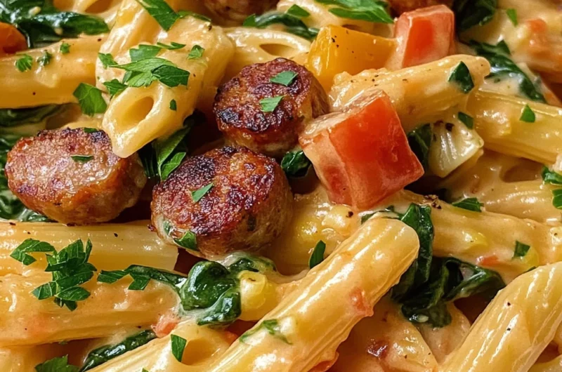 One Pot Creamy Cajun Sausage Pasta (30-Minutes)