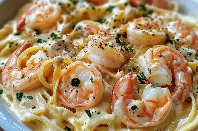 One Pot Shrimp and Crab Alfredo