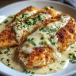 Parmesan Crusted Chicken with Creamy Garlic Sauce
