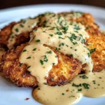 Parmesan Crusted Chicken with Creamy Garlic Sauce Delight