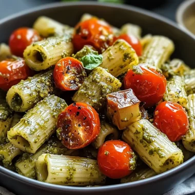 Pesto Pasta with Roasted Tomatoes