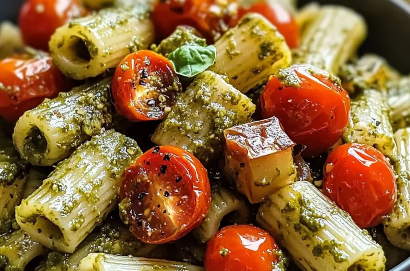 Pesto Pasta with Roasted Tomatoes