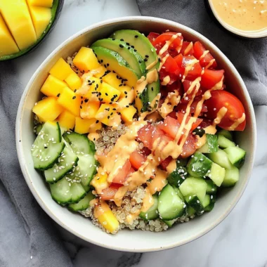 Quinoa Poke Bowl with Tomato Tuna