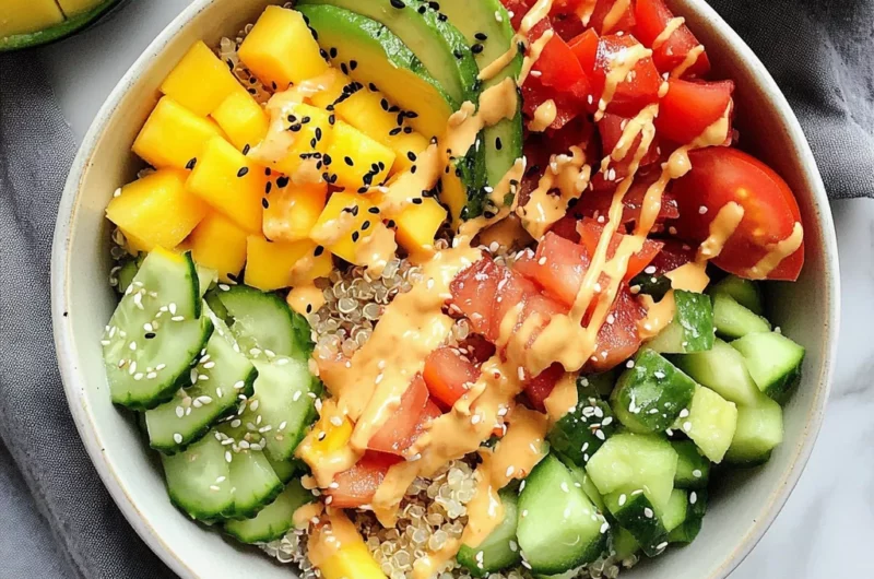 Quinoa Poke Bowl with Tomato Tuna