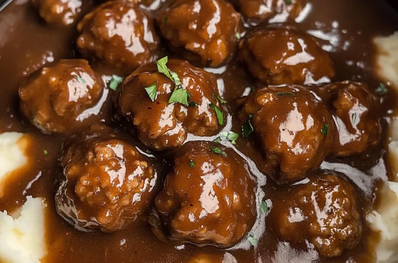 Slow Cooker Salisbury Steak Meatballs