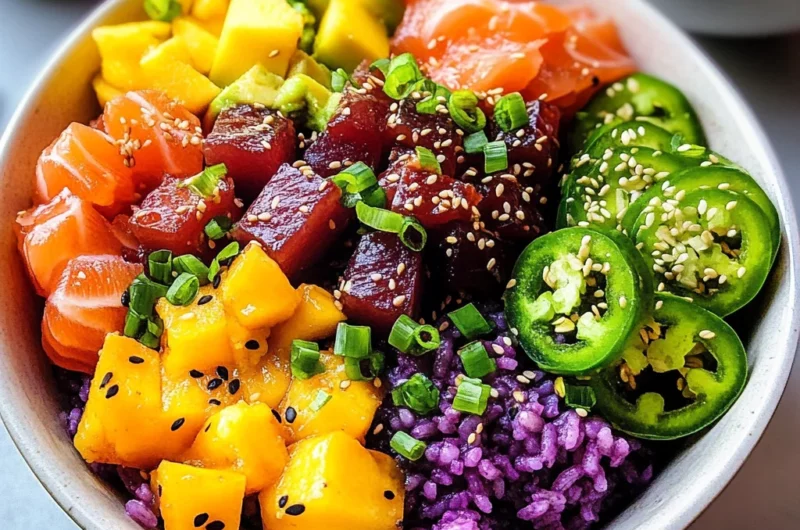 Spicy Rainbow Poke Bowls