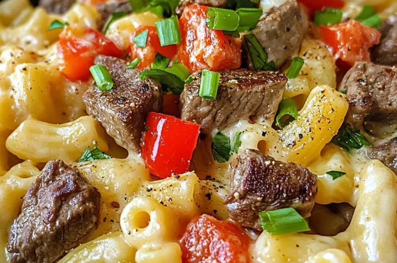 Steak & Pepper Jack Queso Mac