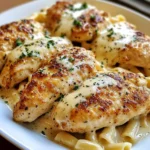 Baked Caesar Chicken with a Creamy Parmesan Pasta