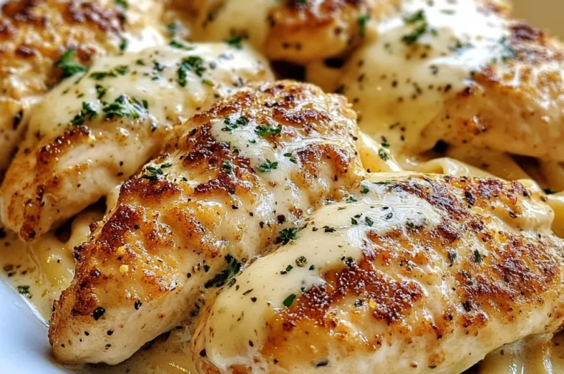 Baked Caesar Chicken with a Creamy Parmesan Pasta