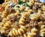 Beef and Rotini in Garlic Parmesan Sauce