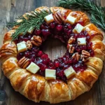 Brie Cheese and Cranberry Christmas Wreath