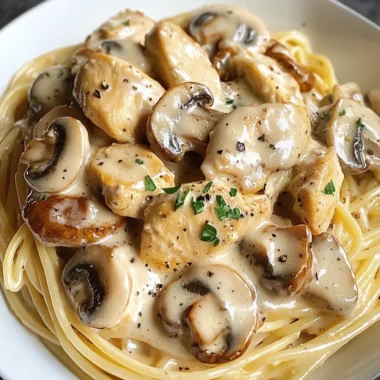 Creamy Chicken Mushroom Spaghetti