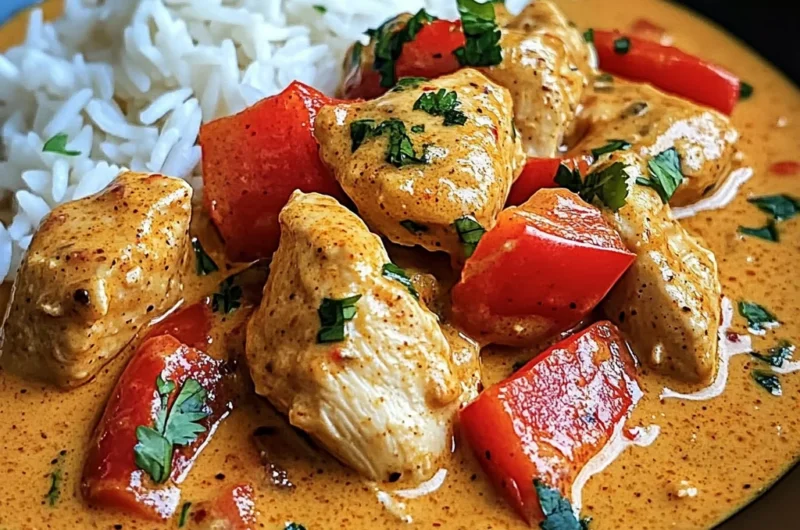 Creamy Chicken Paprika Curry with Rice