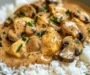 Creamy Dreamy Chicken & Mushroom Stroganoff with Rice