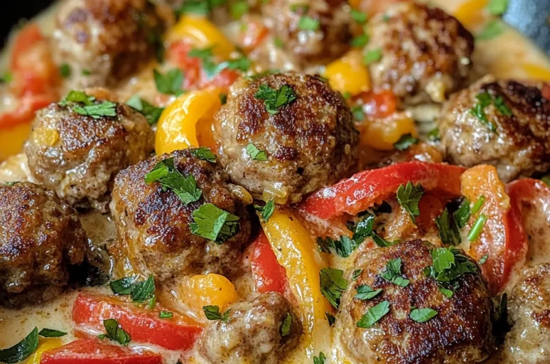 Creamy Dreamy Meatballs & Pepper Skillet