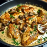 Creamy Garlic Mushroom Chicken Skillet