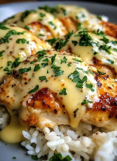Creamy Honey Mustard Pepper Jack Chicken Rice