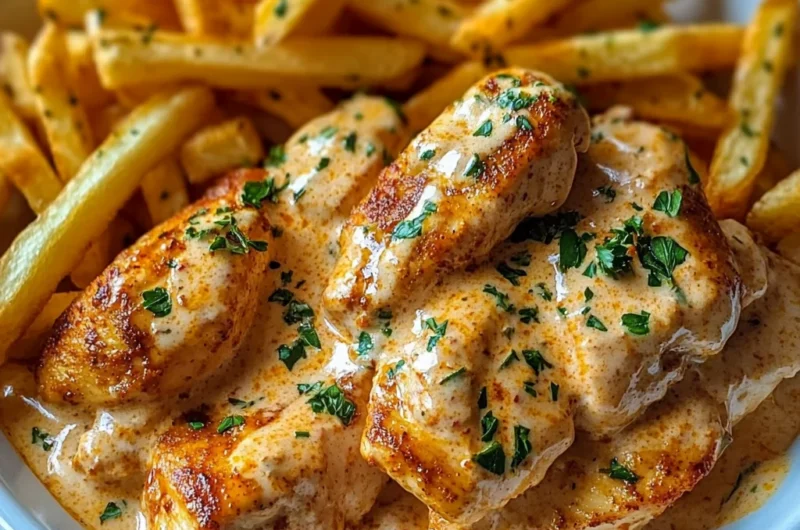 Creamy Paprika Chicken with Golden Fries Comfort Food at Its Best