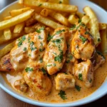 Creamy Paprika Chicken with Golden Fries Comfort Food at Its Best