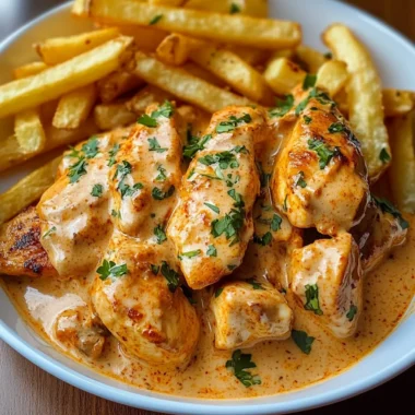 Creamy Paprika Chicken with Golden Fries Comfort Food at Its Best